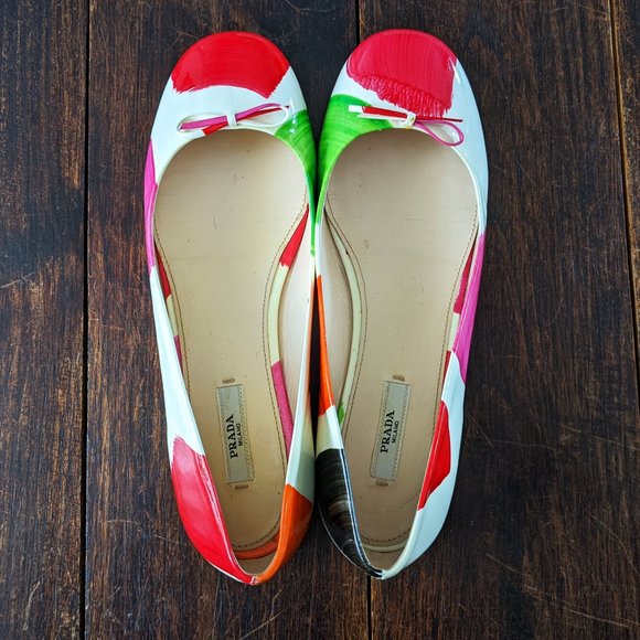 👠 Prada Patent Leather Multicolor Ballet Flats - Picture 8 of 9
